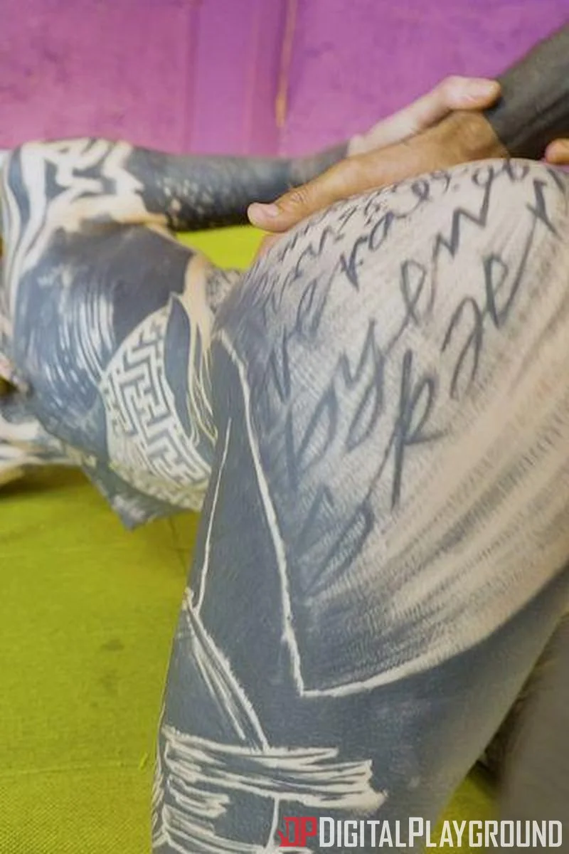 Heavily Tattooed Girl Deepthroats And Takes Long Cock Into Her Pierced Pussy