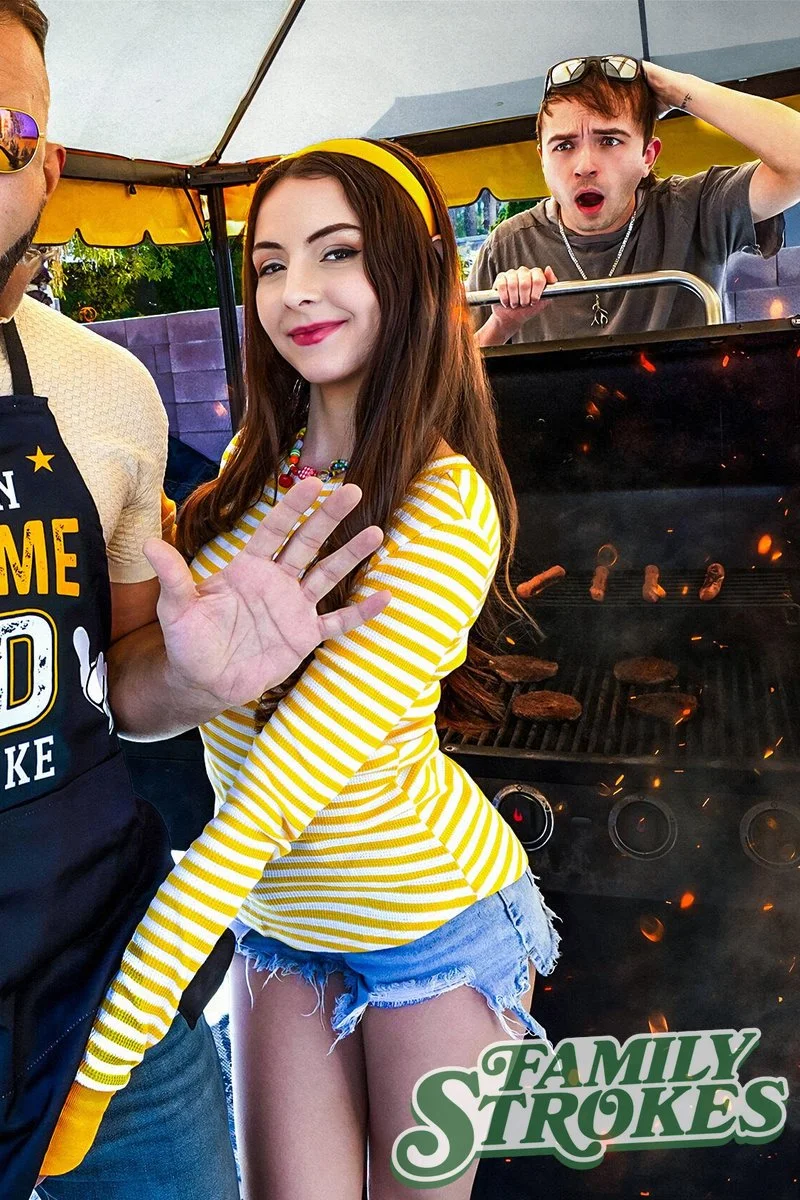 "I'll Drain Your Cock Before The Bbq" Serena Gets Marinated In Daddy's White Sauce