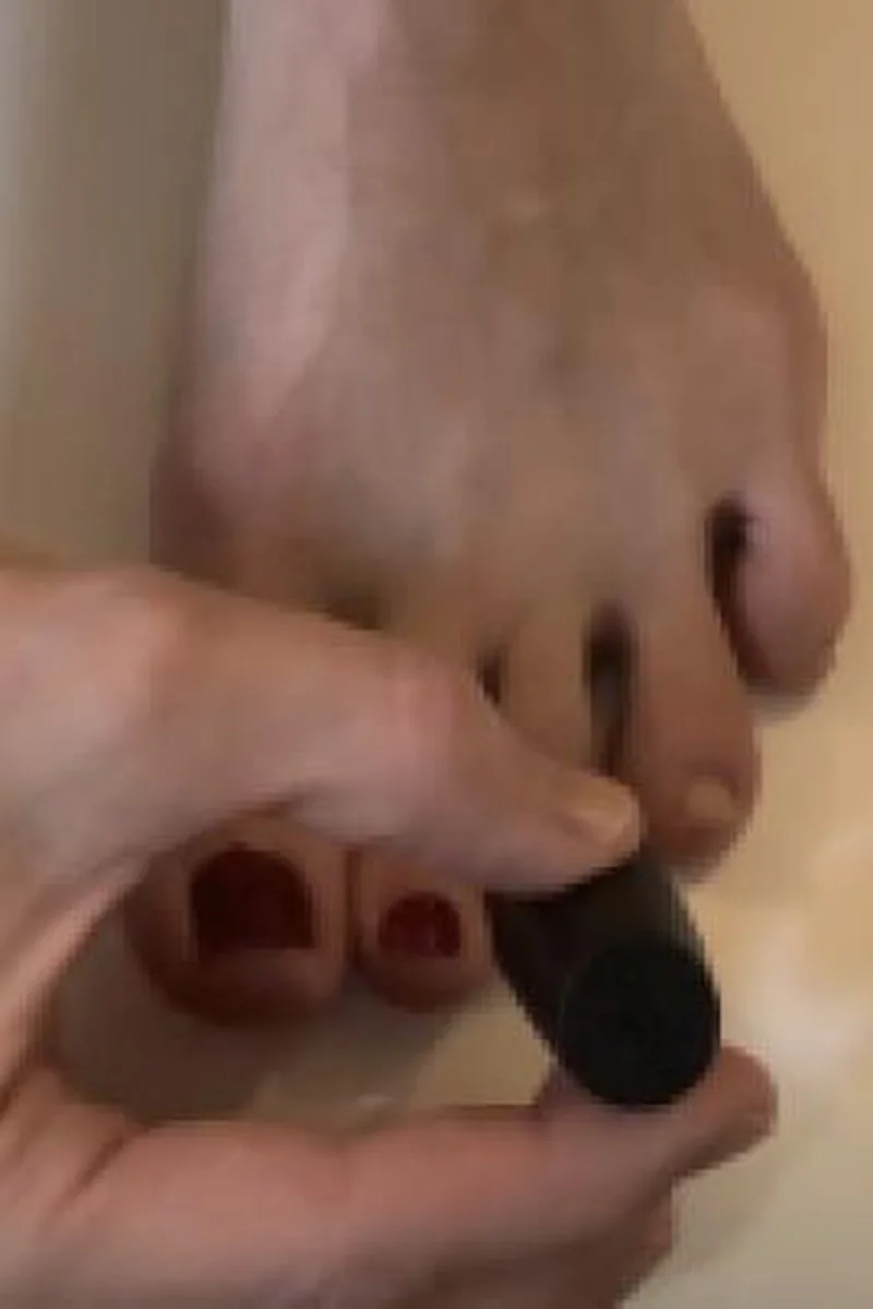 Autumn Valentine In Toe Nail Painting In Transparent Panties