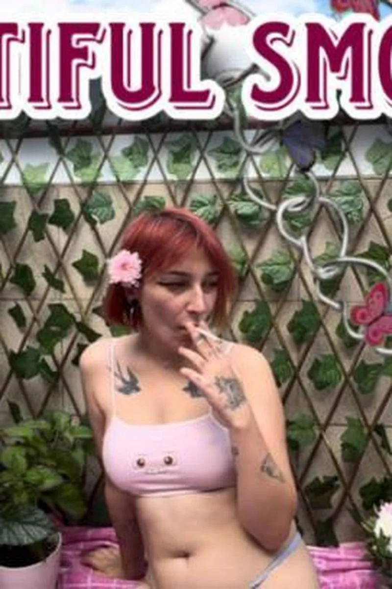 Very Beautiful Smoking Ginger Girl