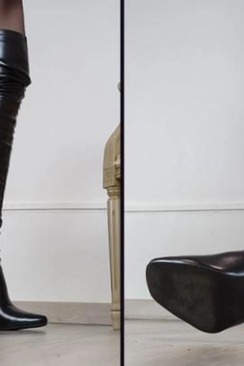 Shoeplay & Walking In Thigh High Boots With High Heels / 731