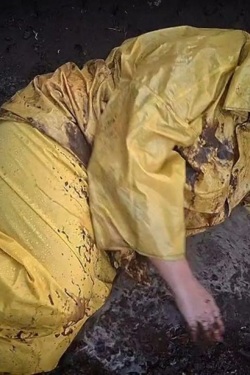 Wet Mud Girl In Rainwear, Muddy Wetlook Rain Jacket & Rain