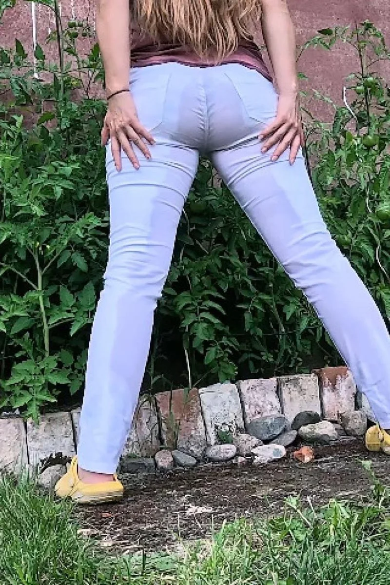 Outdoors Wetting Of My White Jeans