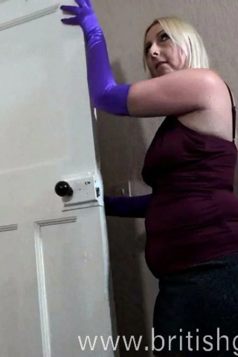 Hot Blonde MILF Arse Fucked In Long Gloves