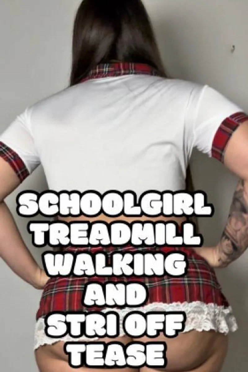 College Girl Treadmill Walk Tease