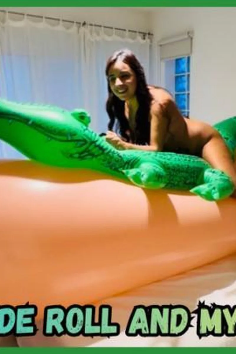 Riding My Ride Roll And My Inflatable Crocodile