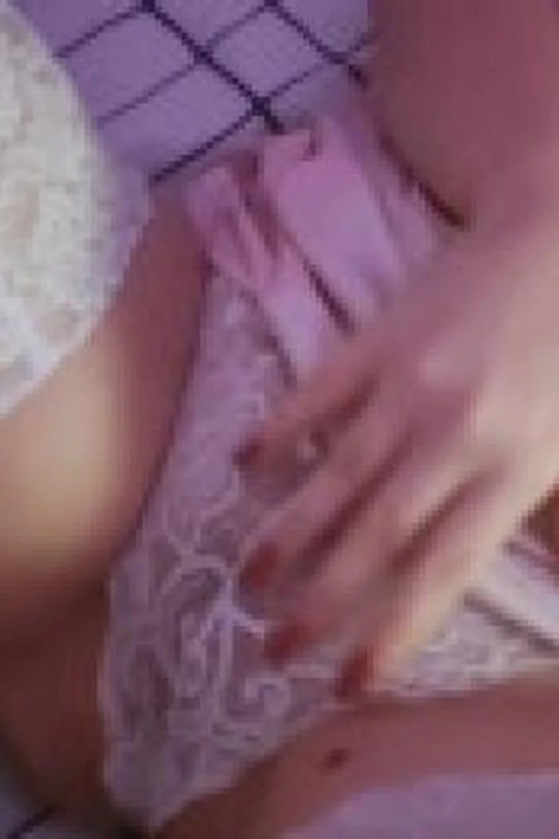 Pussy Rub In Lace Panties + White Stockings Foot Tease