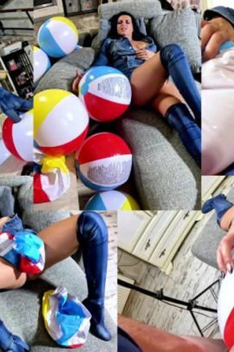 Denim Beach Ball Humiliation Deepthroat Popping Doggy