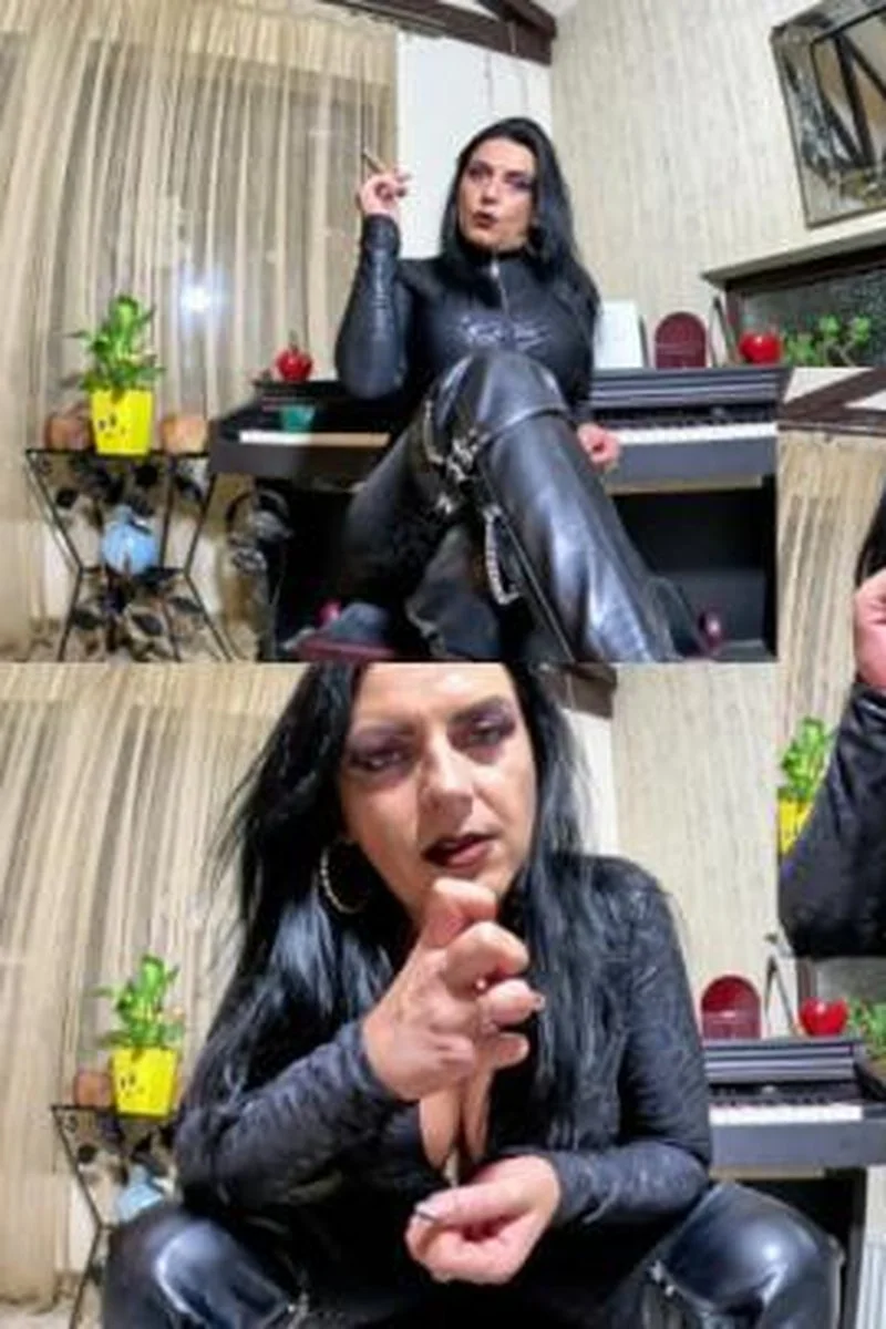 Dominant Smoking MILF JOI In Leather And Thigh High Boots