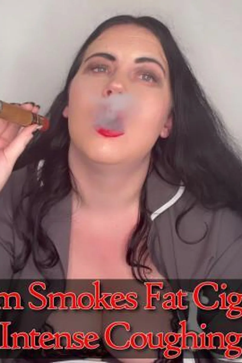 Nurse Uniform Smokes Fat Cigar Has Multiple Coughing Fits