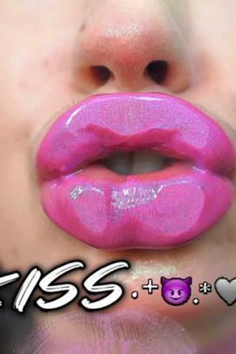 Nasty Messy Purple Lipgloss Kiss + Spit Kissing