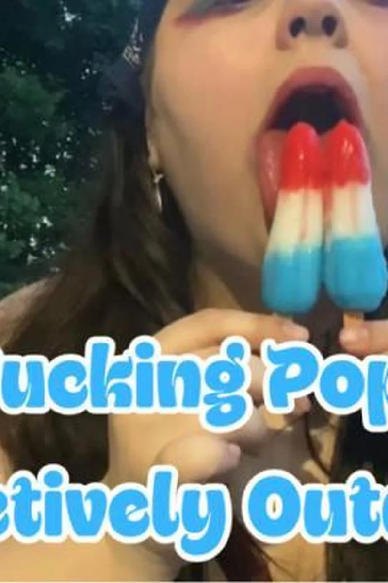 BBW Sucking Popsicles Seductively Outdoors