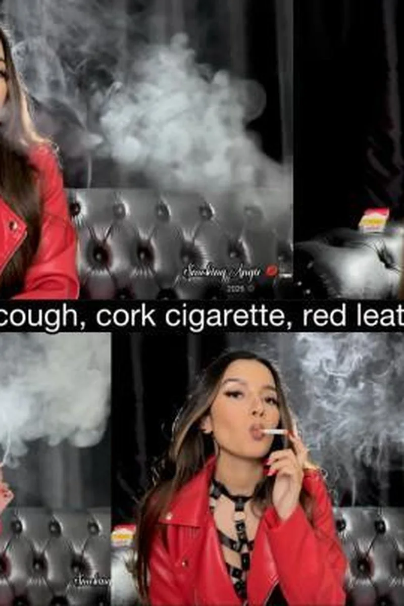 Smokers Cough, Cork Cigarette, Red Leather Jacket And Harnes