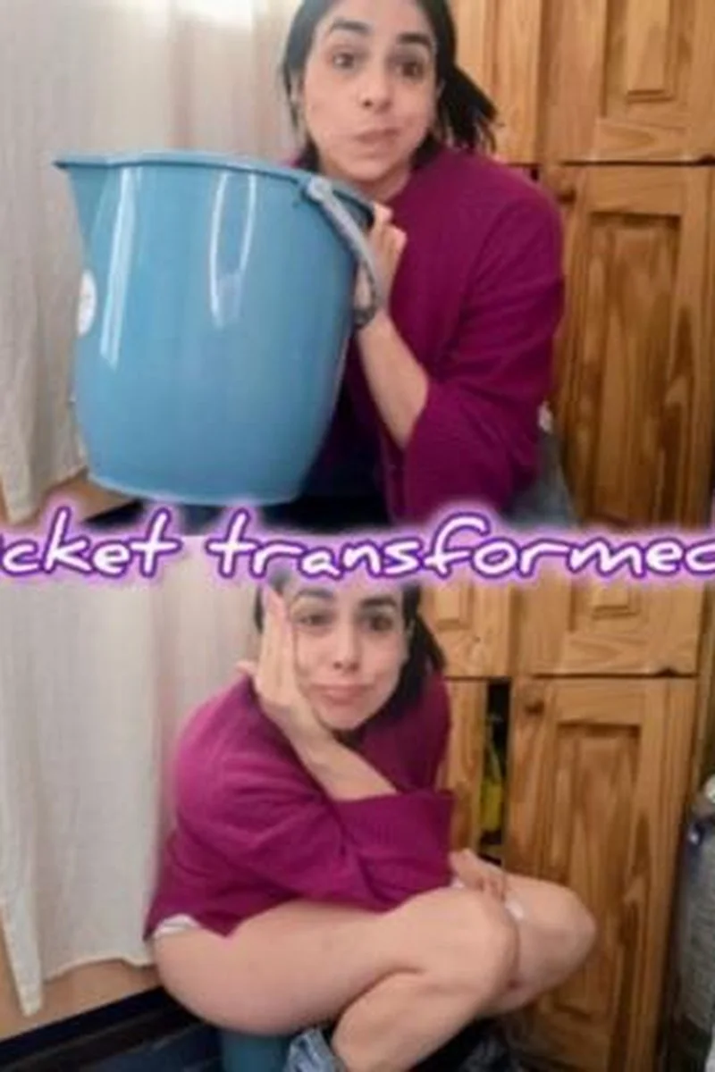 Bucket Transformed Into A Stinky Bathroom
