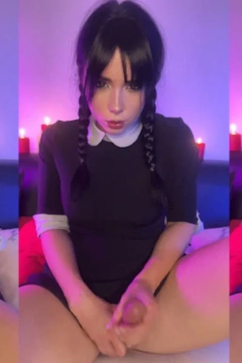 Futanari Wednesday Enjoys Her New Cock