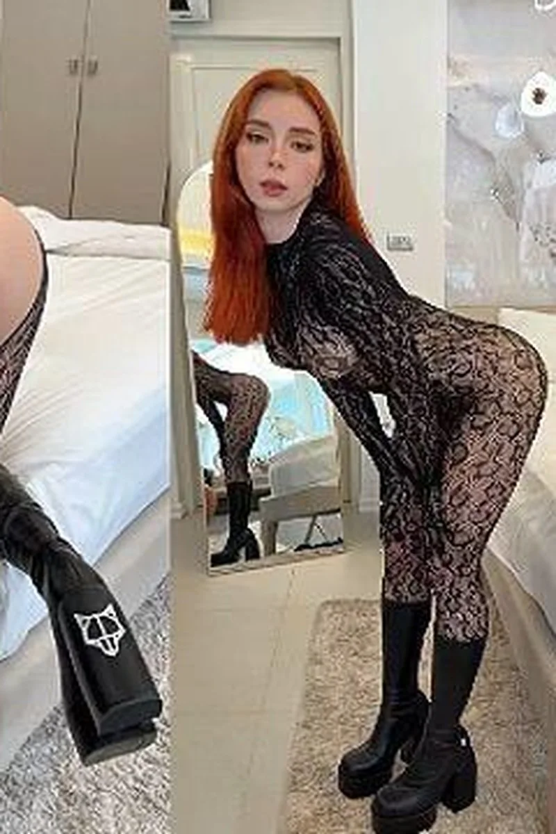 Redhead Beauty In Fishnet Bodystocking Deepthroats And Lustful Fucks Till Cum On Ass - Sweetie Fox