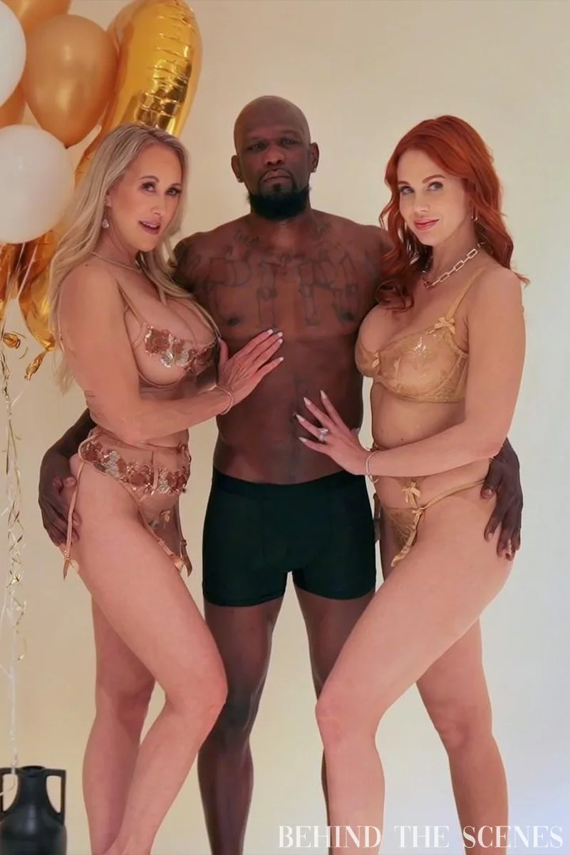 Maitland Ward Brandi Love on Set
